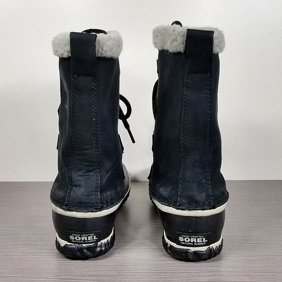 Sorel Caribou Slim Waterproof Boot, Black Leather & Rubber, Womens Size 7 / 38 - Picture 5 of 11